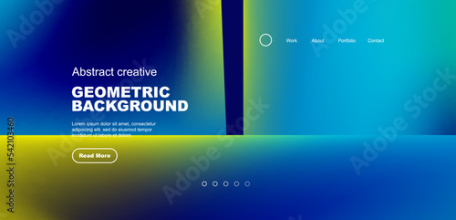 Geometric landing page background. Fluid colors and simple shapes abstract composition. Vector illustration for wallpaper, banner, background, leaflet, catalog, cover, flyer