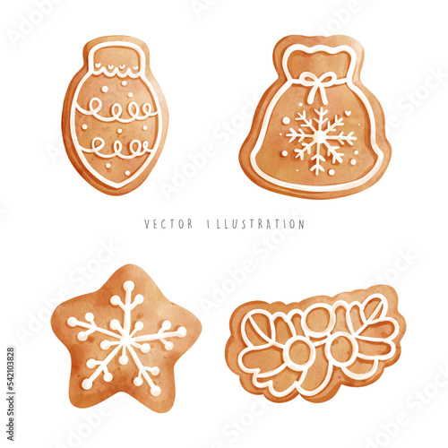 Gingerbread cookies Christmas cookies vector illustration christmas