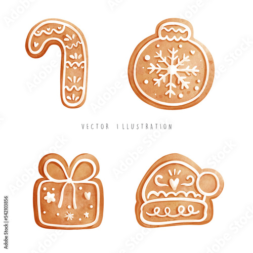 Gingerbread cookies Christmas cookies vector illustration christmas
