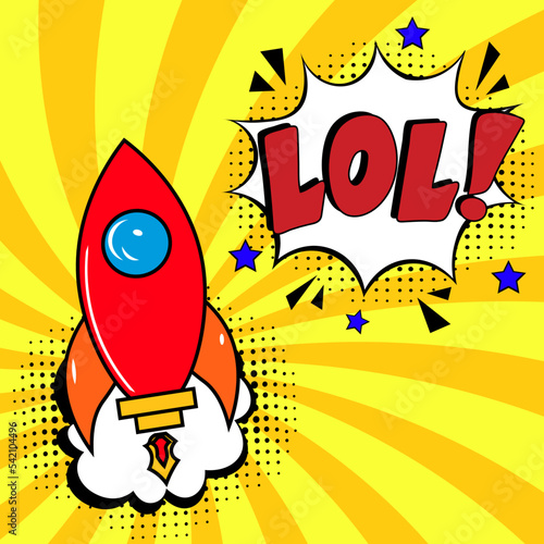 LOL - Laughing Out Loud. Comic book explosion with text - LOL. Vector bright cartoon illustration in retro pop art style. Can be used for business  marketing and advertising. banner flyer pop art