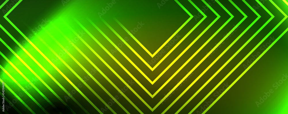 Neon glowing techno lines, hi-tech futuristic abstract background template. Vector illustration for wallpaper, banner, background, leaflet, catalog, cover, flyer Neon glowing techno lines, hi-tech futuristic abstract background template. Vector illustration for wallpaper, banner, background, leaflet, catalog, cover, flyer
