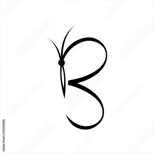 Letter B vector logo design with butterfly concept. Logo can be used for beauty, cosmetic, Spa business.