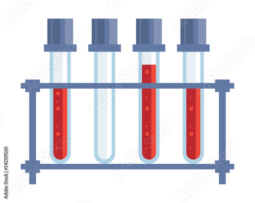 tubes test with blood in beaker