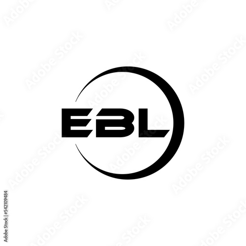 EBL letter logo design with white background in illustrator  cube logo  vector logo  modern alphabet font overlap style. calligraphy designs for logo  Poster  Invitation  etc.