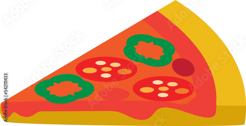 Slice piece of pepperoni pizza with melty cheese. Fast food concept.