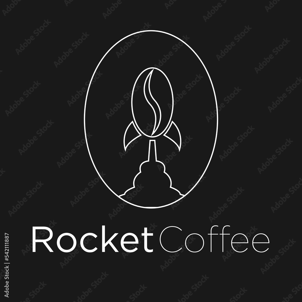 Rocket and Coffee flat logo to your coffee Shop Stock Vector | Adobe Stock