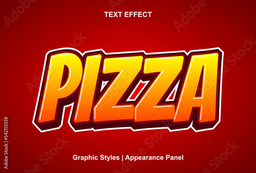 pizza text effect with graphic style and editable.