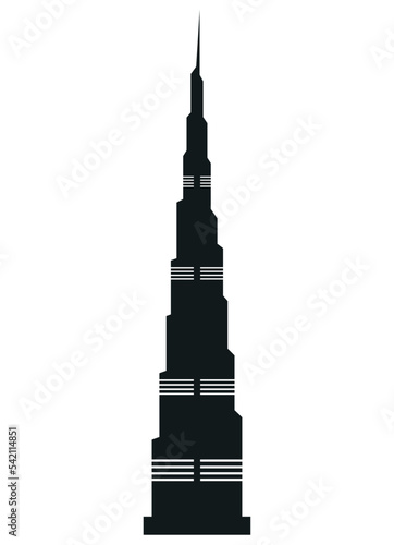 Fototapete Burj Khalifa building silhouette