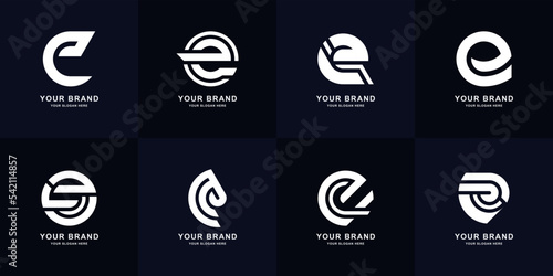 Collection letter e or ee monogram logo design