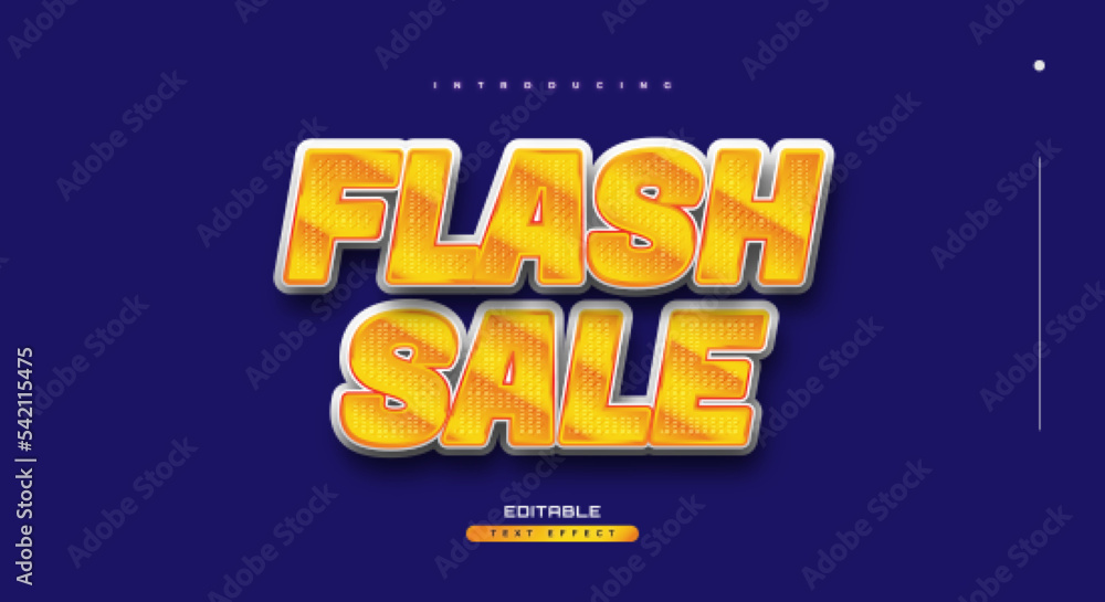 Flash Sale Text with White and Orange 3D Effect. Editable Text Style Effect Flash Sale Text with White and Orange 3D Effect. Editable Text Style Effect