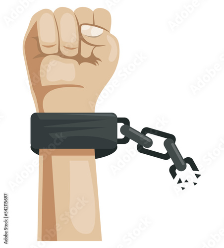 fist with chain breaking