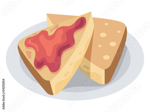 breads with jam in dish