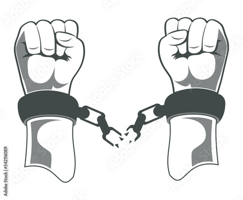 hands breaking chain