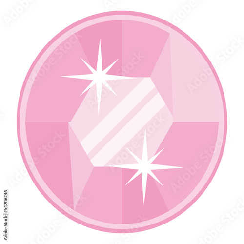pink circle gemstone luxury