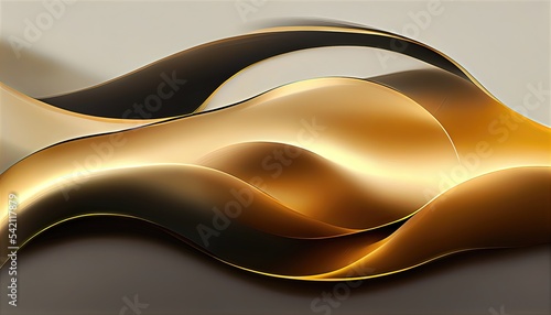 Gold and black metal shapes, authentic and luxurious curves, fine detailing, elegant, retro and dramatic background design elements in abstract and contemporary art style