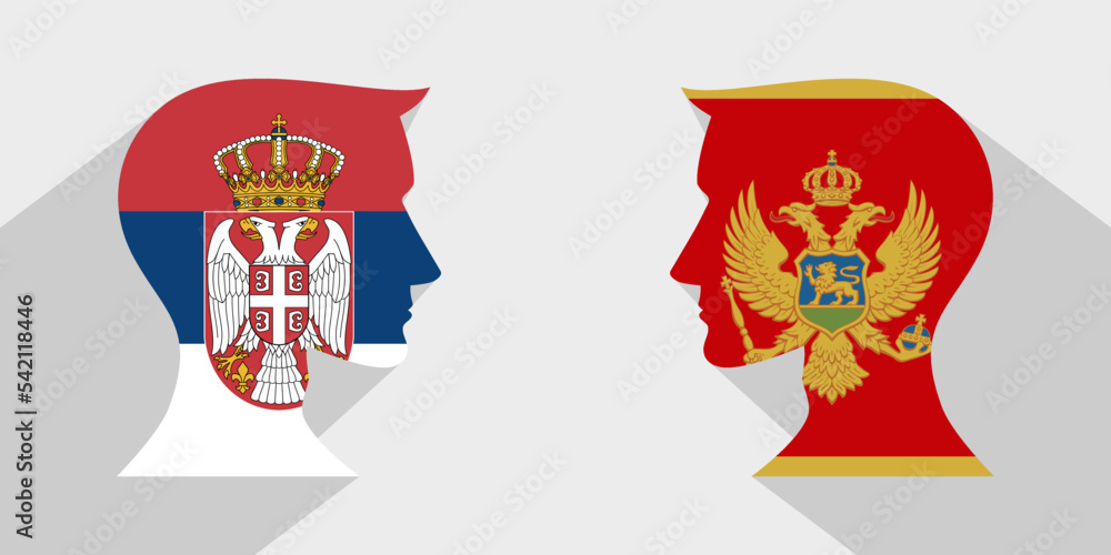 face to face concept. serbia vs montenegro. vector illustration face to face concept. serbia vs montenegro. vector illustration