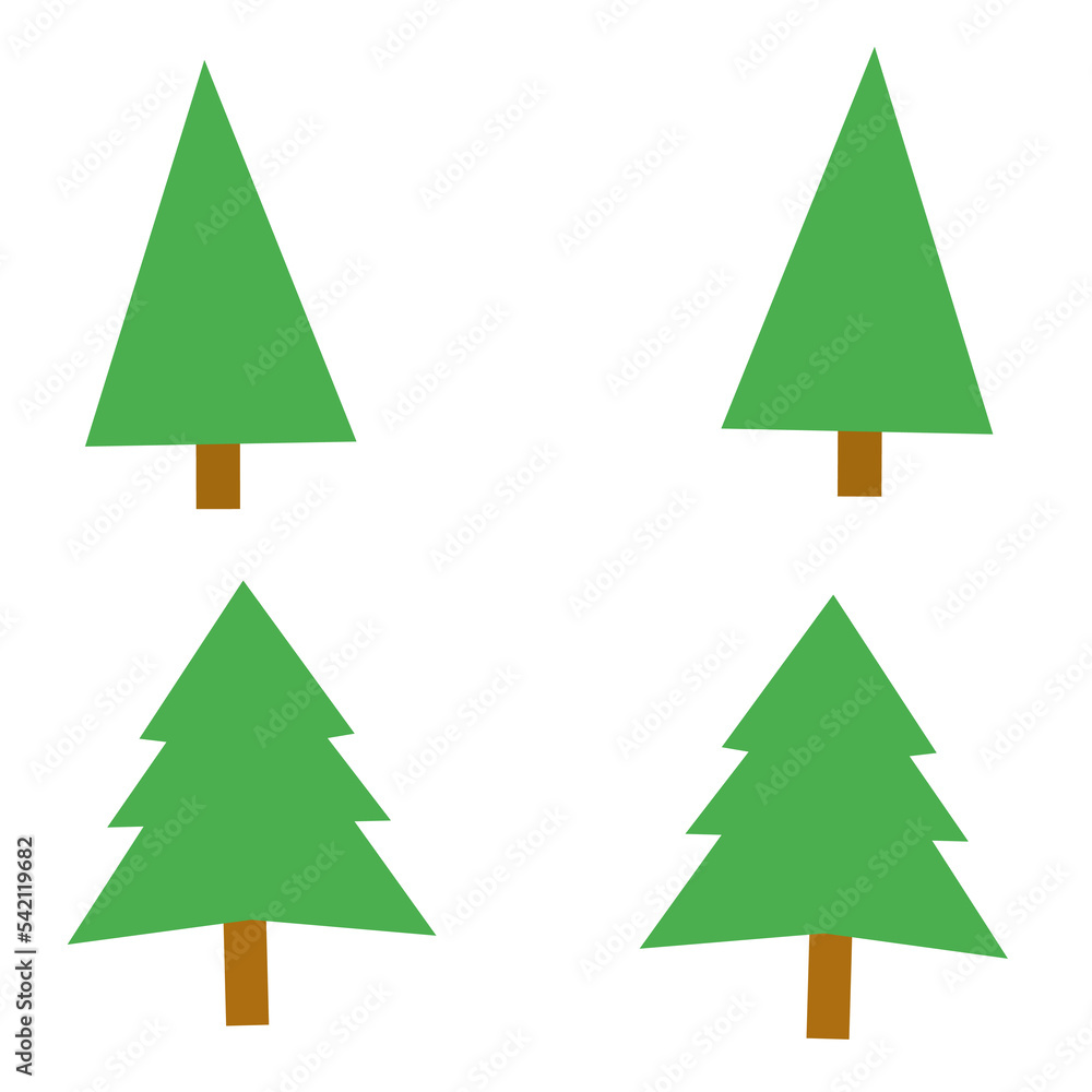 christmas tree illustration on white background