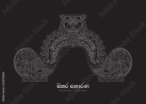 Sri Lankan Traditional Art, Temple Art, Makara Thorana Design