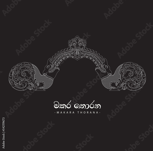 Sri Lankan Traditional Art, Temple Art, Makara Thorana Design