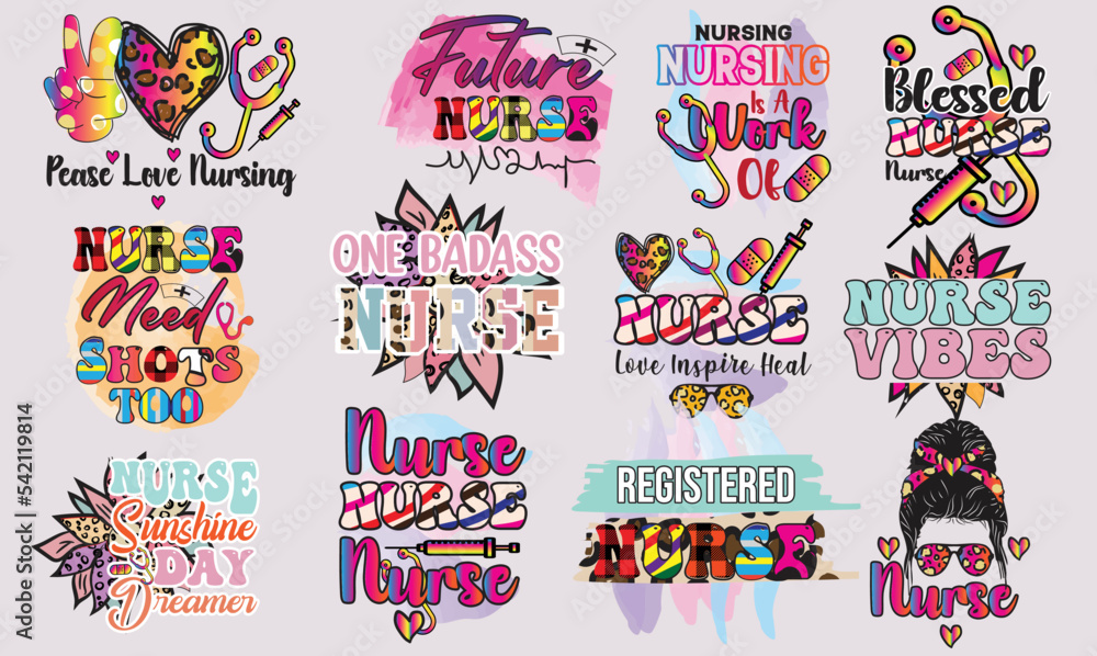 Nurse Sublimation Design Bundle