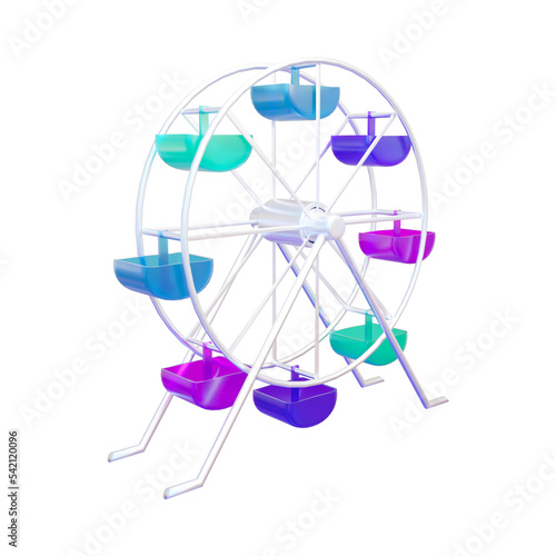 Ferris wheel 3d rendering illustration