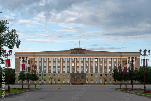 View of the government building of the Novgorod region and the Novgorod Regional Duma on a summer day, Veliky Novgorod, Russia