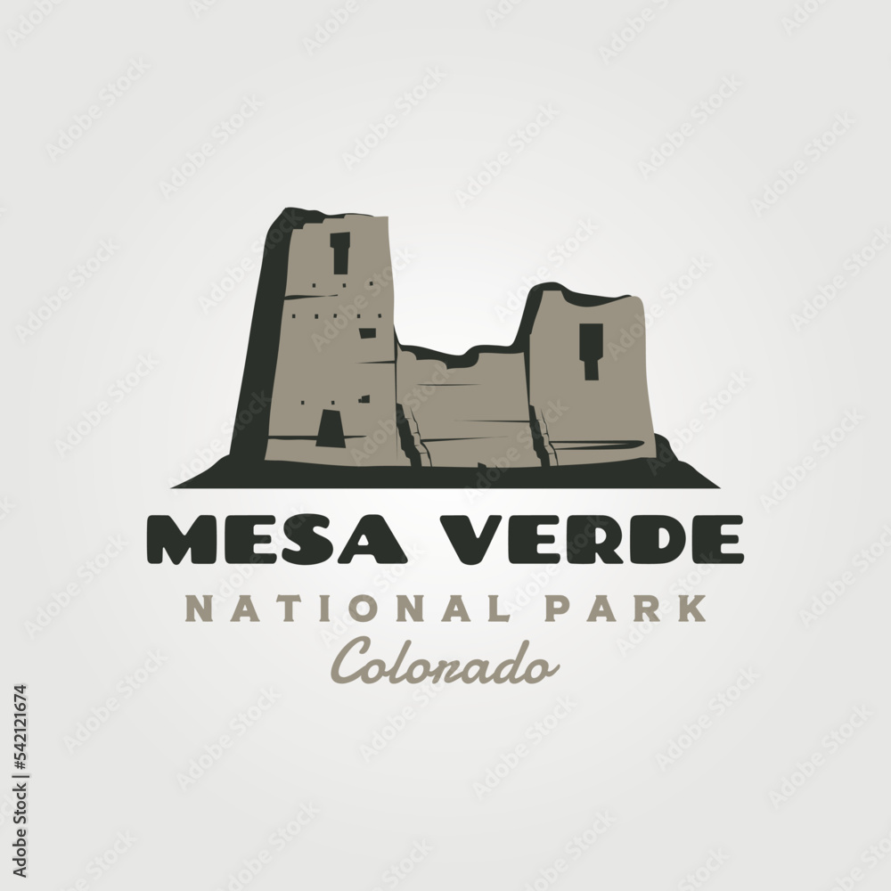 mesa verde vintage logo vector symbol illustration design