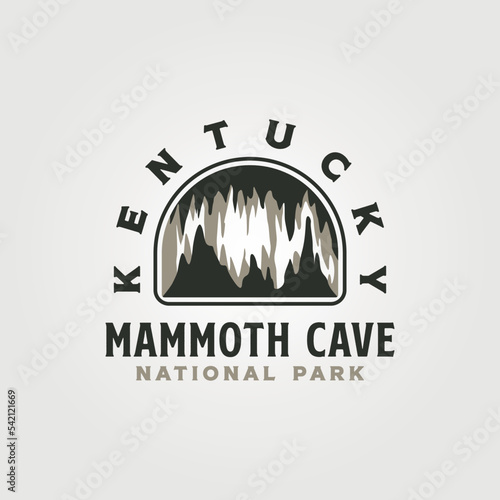 mammoth cave vintage logo vector illustration design, united states national park collection design by lawoel photo