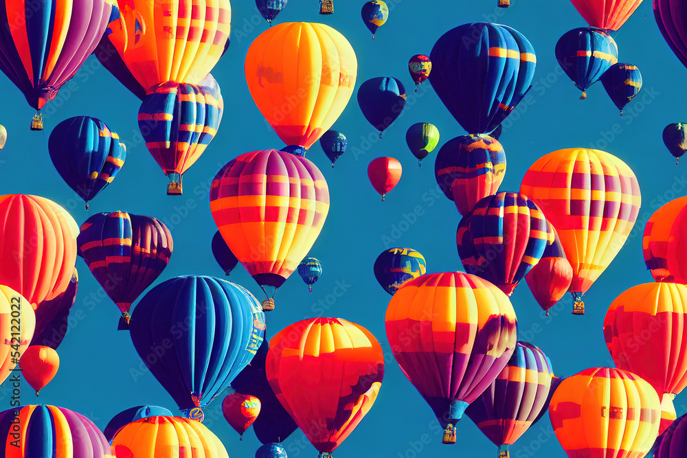 Many bright colorful aerostat, seamless pattern Many bright colorful aerostat, seamless pattern