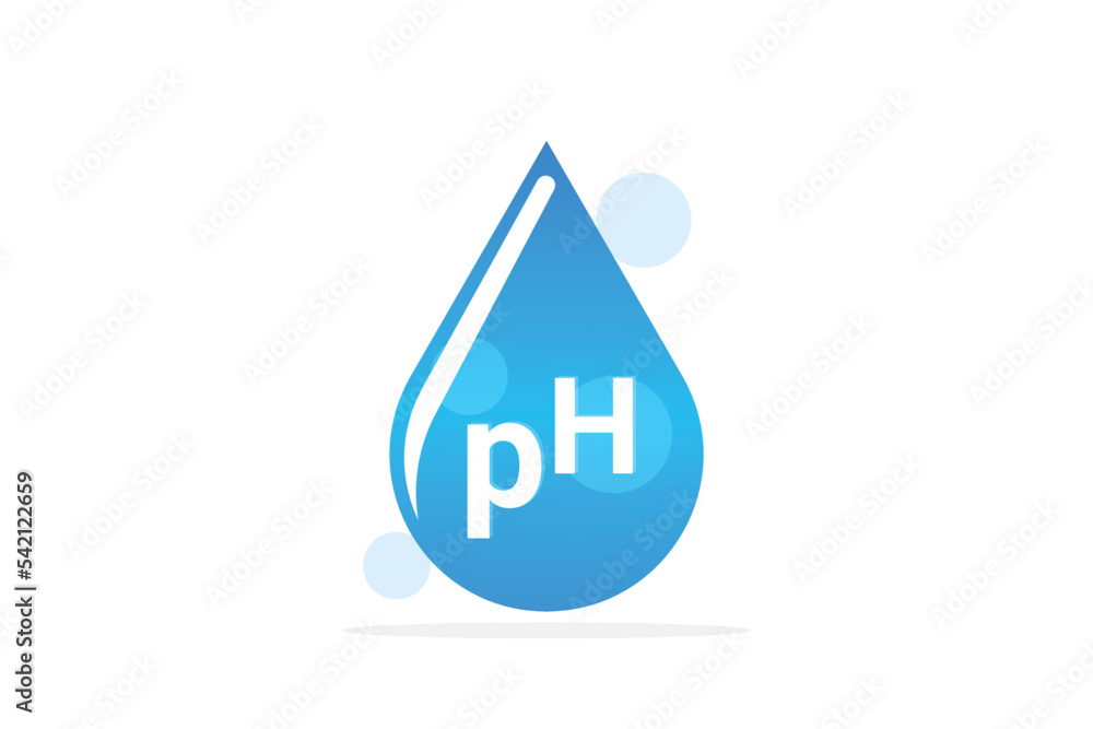 Neutral Ph Drop balance badge, label vector.