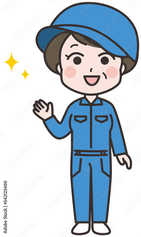 やる気のある女性作業員のイラスト やる気のある女性作業員のイラスト