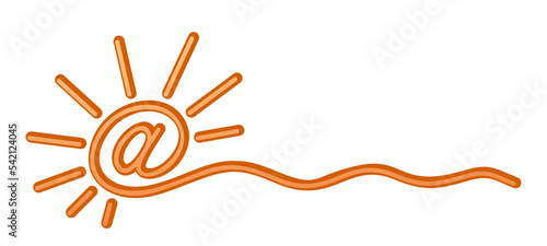 The symbol of email sign with sun.