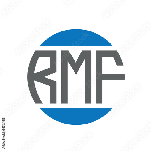 RMF letter logo design on white background. RMF creative initials circle logo concept. RMF letter design.