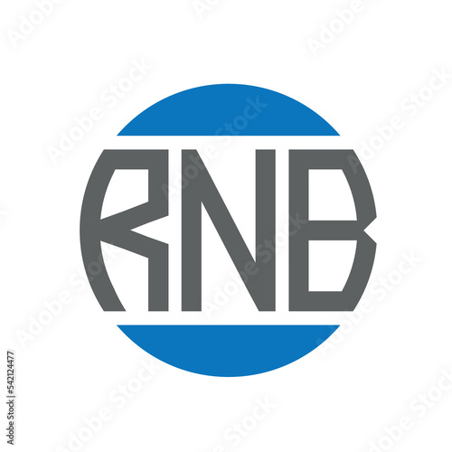 RNB letter logo design on white background. RNB creative initials circle logo concept. RNB letter design.