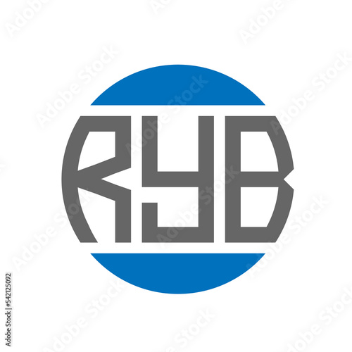 RYB letter logo design on white background. RYB creative initials circle logo concept. RYB letter design.