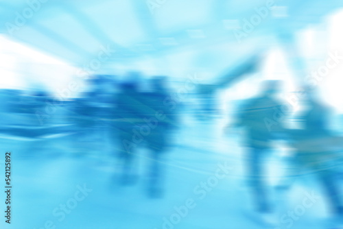 group of people movement blurred light background inside © kichigin19