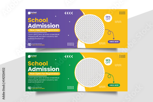 School education admission social media cover post web banner  & back to school banner and web banner