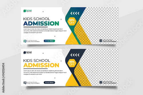 School education admission social media cover post web banner  & back to school banner and web banner