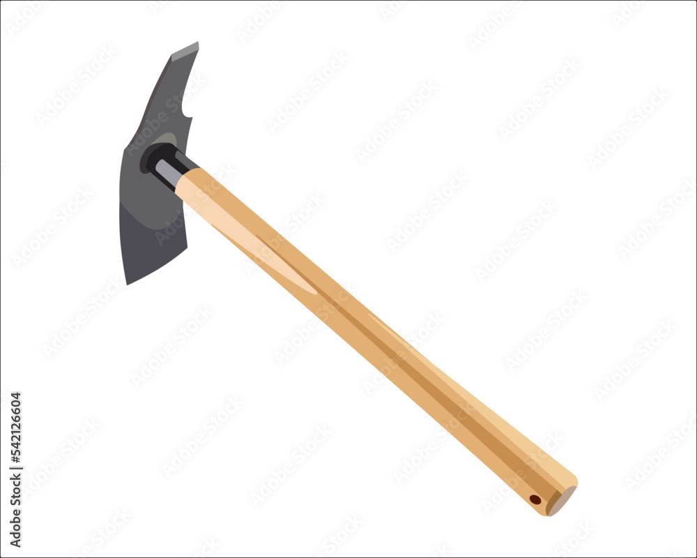 Vector of Hoe Carpentry Hand Tool Equipment isolated on white background. Vector illustration isolated. Vector of Hoe Carpentry Hand Tool Equipment isolated on white background. Vector illustration isolated.