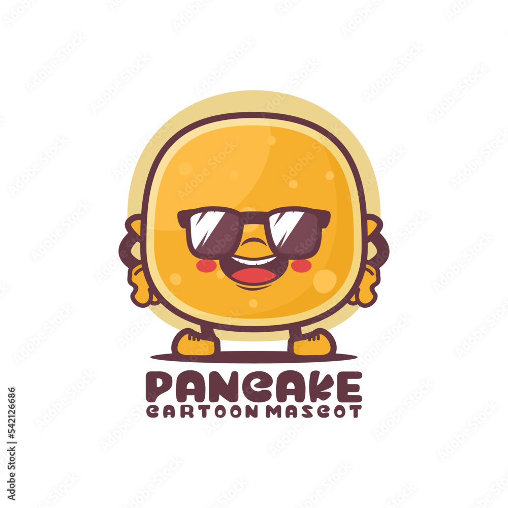 pancake cartoon mascot. food vector illustration