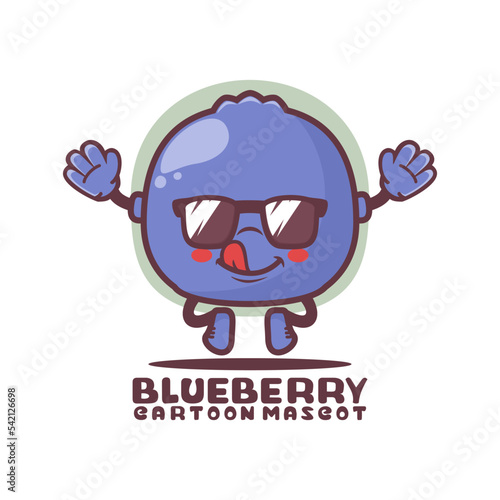 blueberry cartoon mascot. fruit vector illustration