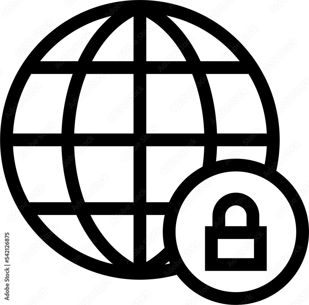 Locked web icon in black and white line flat style. Pictogram website. Internet symbol for your website design, logo, app, UI. png illustration, Locked web icon in black and white line flat style. Pictogram website. Internet symbol for your website design, logo, app, UI. png illustration,