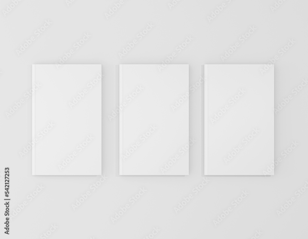 Template of blank book cover paperback textured paper , sMockup Magazine Cover, Brochure for your design. oftcover square book on white floor background surface Perspective view, 3d illustration. Template of blank book cover paperback textured paper , sMockup Magazine Cover, Brochure for your design. oftcover square book on white floor background surface Perspective view, 3d illustration.