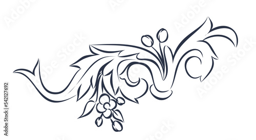 The decoration with vintage floral pattern.