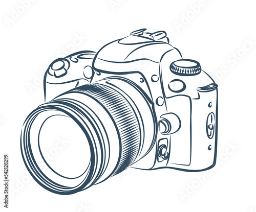 The sketch of a SLR camera.
