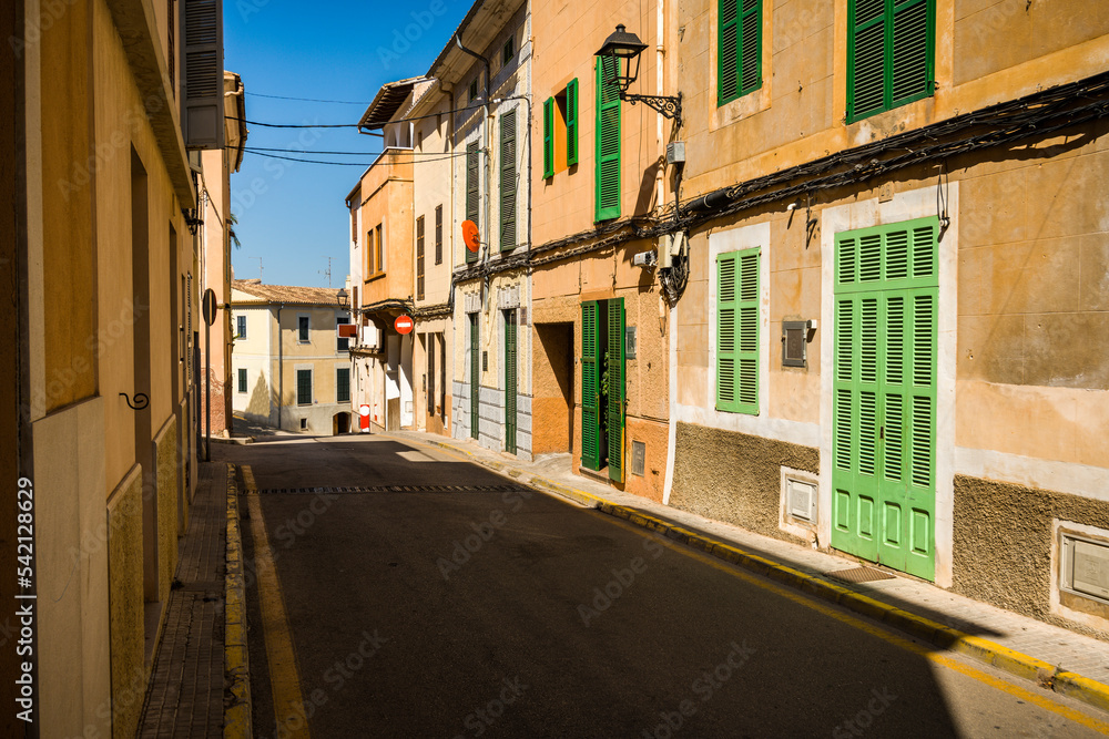 Capdepera town streets on Mallorca island on a sunny day