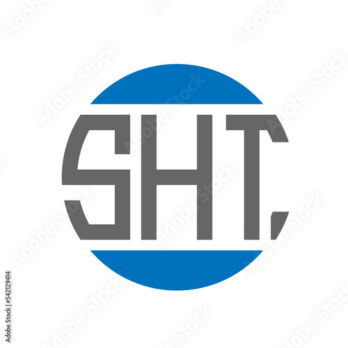 SHT letter logo design on white background. SHT creative initials circle logo concept. SHT letter design. photo