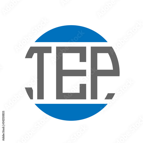 TEP letter logo design on white background. TEP creative initials circle logo concept. TEP letter design. photo