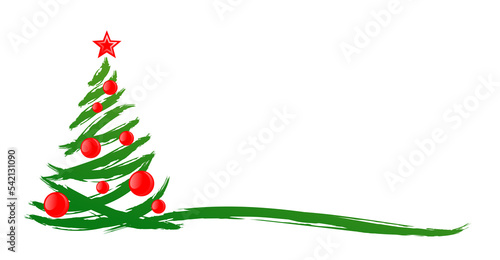 A greeting card with a Christmas tree.