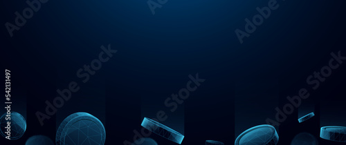 Coins money falling. Cryptocurrency. Technology finance concept. Vector illustration